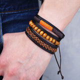Trendy Multi Layer Leather Bracelet for Men
