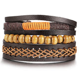 Trendy Multi Layer Leather Bracelet for Men
