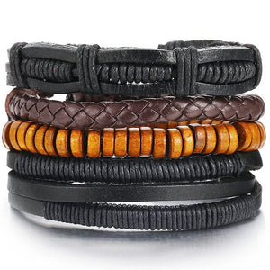 Vintage Multilayer Adjustable Leather Bracelets For Men