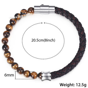 Men's Brown Genuine Leather Bracelet