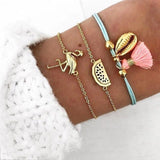 Hot beach Shell Coconut Tree Flamingo Charm Bracelet for Women