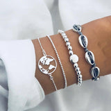 Silver Chain Beads Bracelet for Women