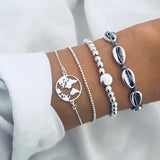 Silver Chain Beads Bracelet for Women