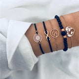 Black Beaded Bracelet for Women