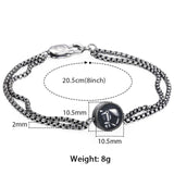 Men's Bracelet Stainless Steel Lion Charm Box Chain