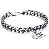 Men's Bracelet Cuban Link Lava Beaded