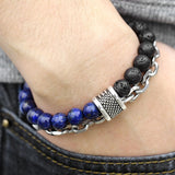 Men's Beaded Bracelet Stainless Steel